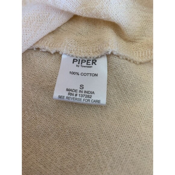 Piper One Shoulder  Ruffle Tassel Flirty Boho Mini Dress Peach Color Sz Small - Picture 7 of 9